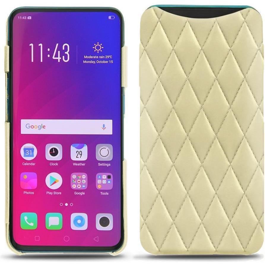 Noreve Lederschutzhülle (Oppo Find X), Smartphone Hülle, Beige