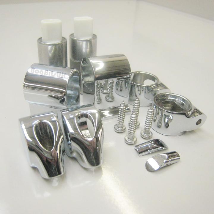 Produktbild ROCA Senso und Giralda Chrome Soft Close Toilettensitz Scharnier Set mit Endkappenbefestigung und