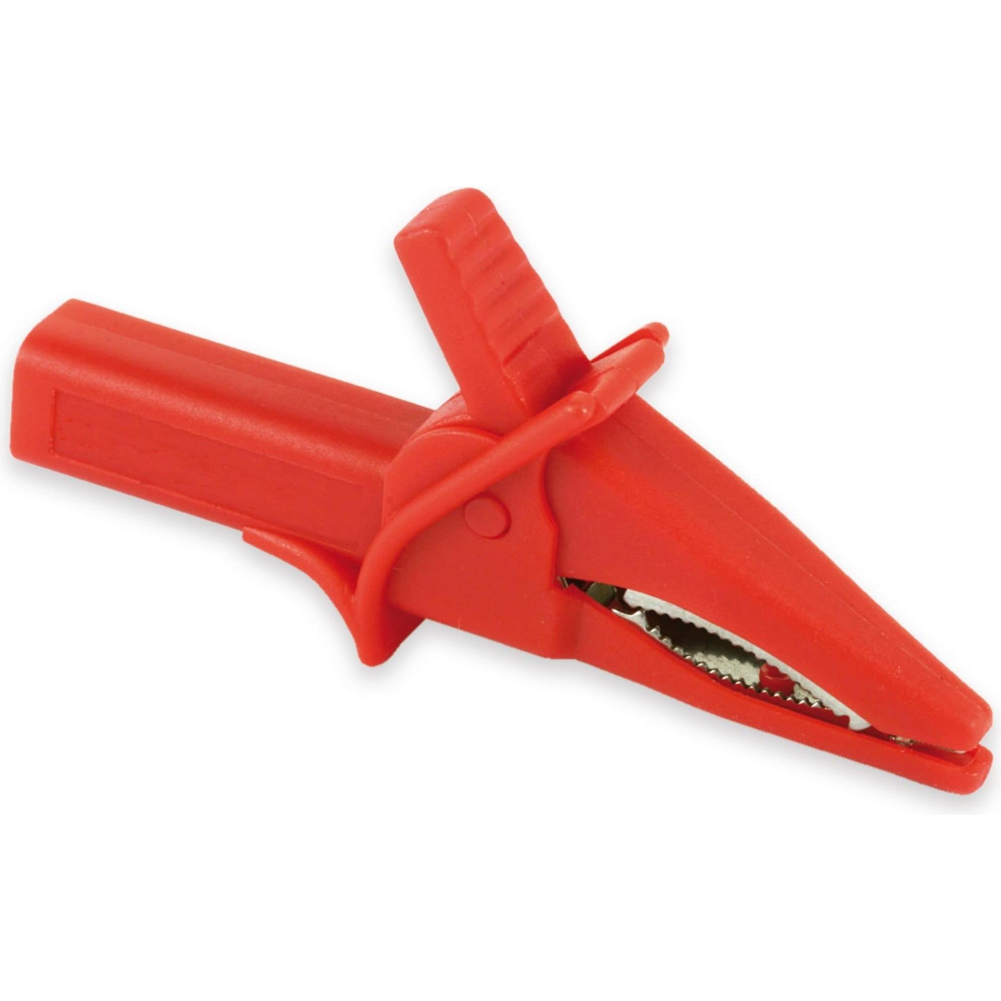 Eneroid, Multimeter, Krokoklemme, isoliert, 85mm, mit 4mm Labor-Sicherheitsbuchsen, rot