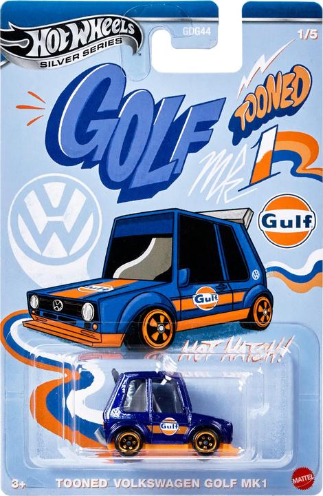 Actual product image Hot Wheels Tooned Gulf Tooned Volkswagen Golf Mk1