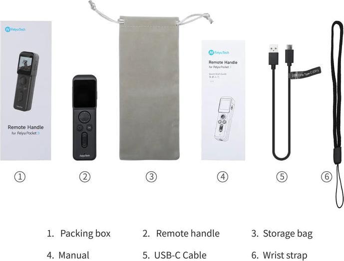 Actual product image FeiYu Tech Pocket 3 handheld remote (Gimbal handle)
