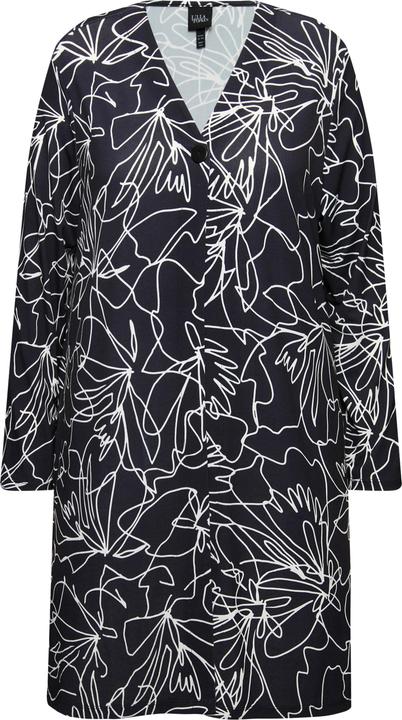 Actual product image Ulla Popken Matte Jersey Flower Silhouette Open Shape Jacket (62)