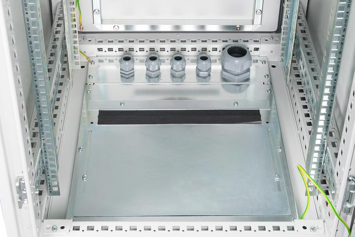 Produktbild Digitus 42HE Netzwerkschrank Indoor IP55 2100x600x600 mm Hartglastur inkl. Sockel Grau RAL 7035 (10.87 HE, 19 Zoll Rack)