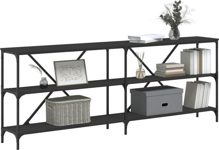 Produktbild vidaXL Konsolentisch Schwarz 200x30x75 cm Holzwerkstoff und (200 x 30 x 75 cm)