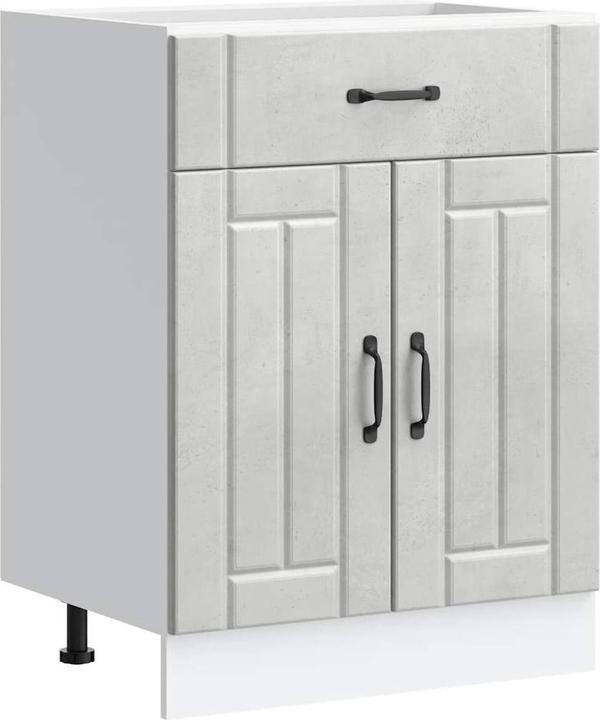 Produktbild vidaXL Küchen-Unterschrank Lucca Betongrau Holzwerkstoff Spülenunterschrank (60 x 46 x 81.5 cm)