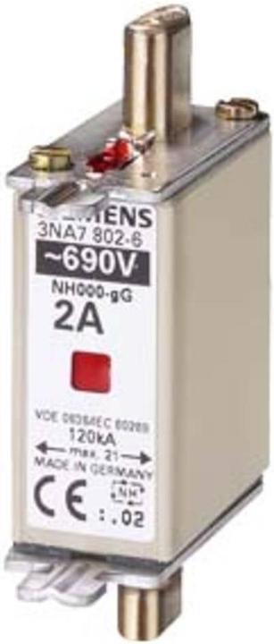 Produktbild Siemens NHSicherungseinsatz NH000 A gG Un AC Un DC (20 A)