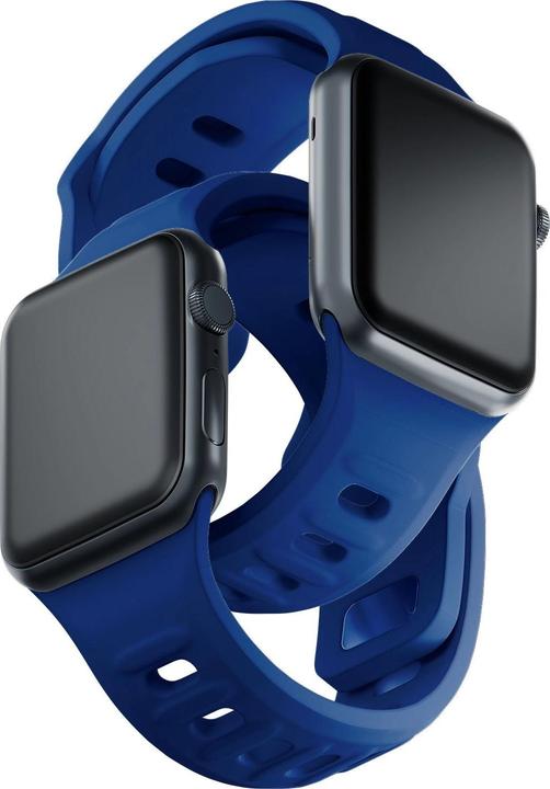 Produktbild 3MK Silicone Watch Strap Niebieski/Blue dla Apple Watch 42/44/45/49mm (42 mm, 49 mm, 45 mm, 44 mm, Silikon, Edelstahl)