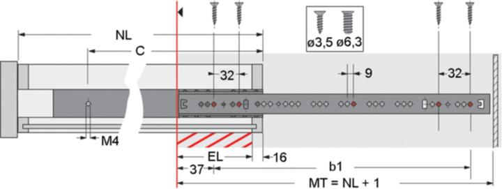Actual product image Hettich Ka 270/350