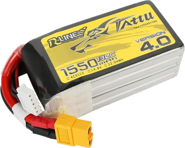 Image du produit Dronefactory Tattu R-Line version 4.0 1550mAh 14.8V 130C 4S1P Lipo avec XT60 (14.80 V, 1550 mAh)