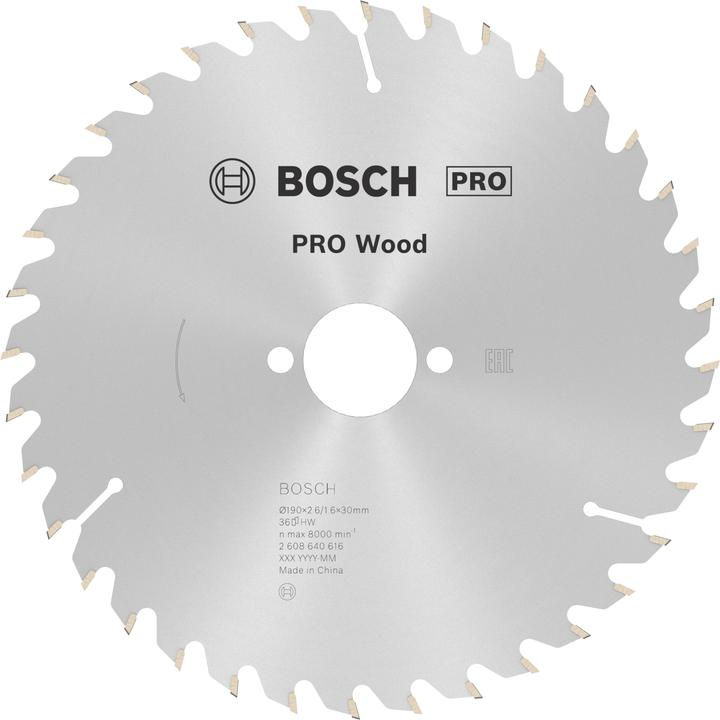 Image du produit Bosch Professional Zubehör Lame de scie circulaire PRO Wood, 190 x 2.6 x 30 mm