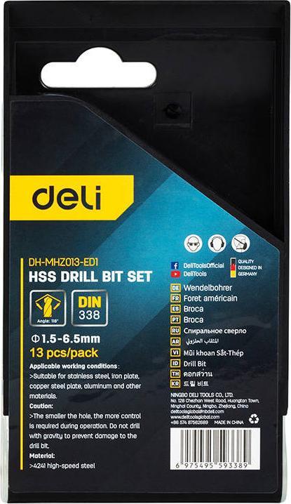 Produktbild Deli Tools hss drill bit set EDH-MHZ013-ED1 (1.5)