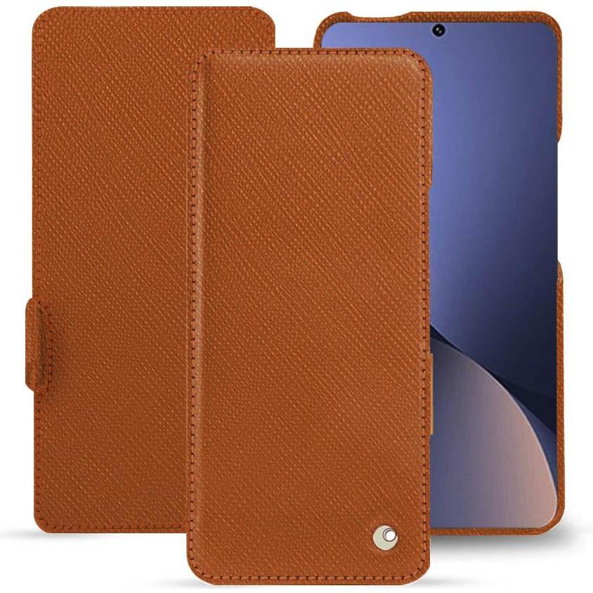 Noreve Lederschutzhülle horizontal (Xiaomi 12 Pro), Smartphone Hülle, Orange