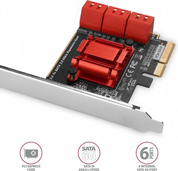 Immagine prodotto Axagon Schede di interfaccia/adattatori PCES-SA6 SATA interni
