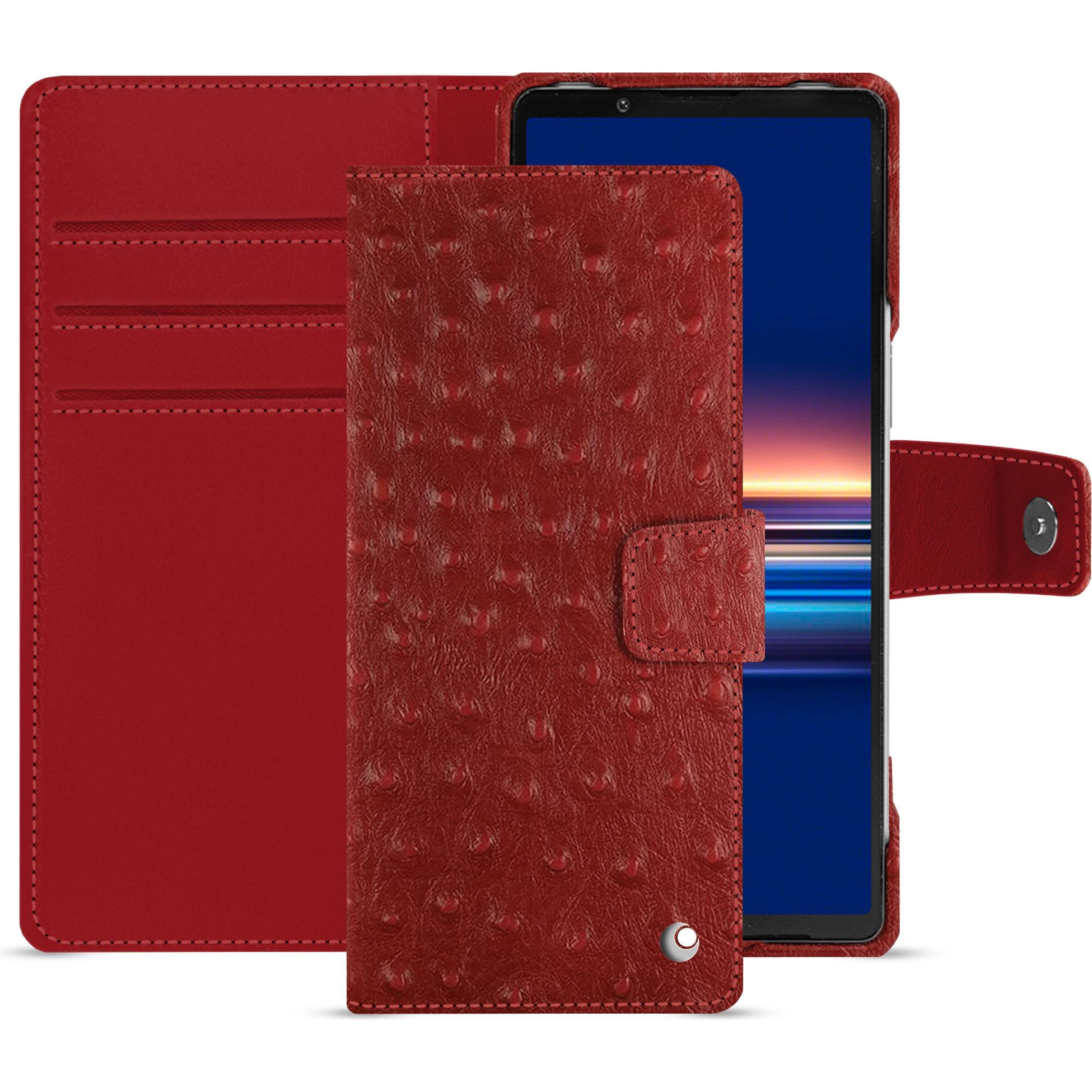 Noreve Lederschutzhülle Sony Xperia 5 V (Sony Xperia 5 V), Smartphone Hülle, Rot