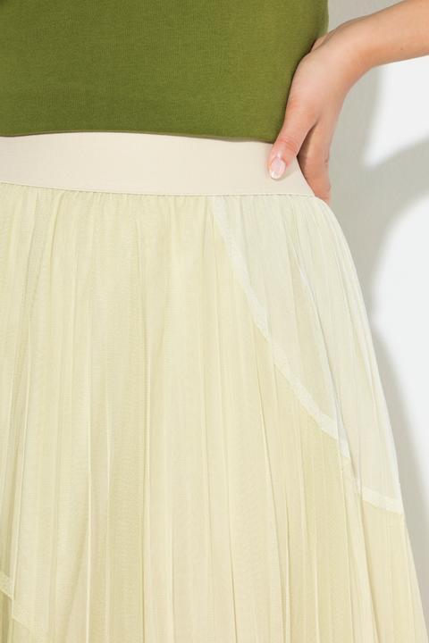 Image du produit Ulla Popken Jupe midi en tulle, larges rayures et taille élastique, coupe trapèze (60)
