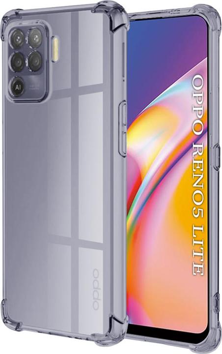 Image du produit Techsuit - Shockproof Clear Silicone - Oppo Reno5 Lite / Oppo A94 4G - Smoke Black (Oppo Reno 5 Lite)