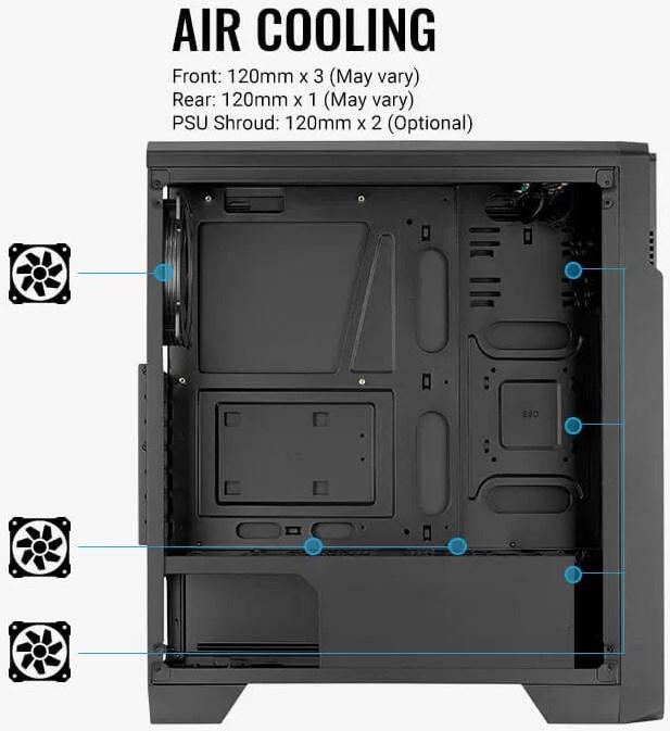 Actual product image AeroCool Ore Tempered Glass (ATX, mATX, Mini-ITX)