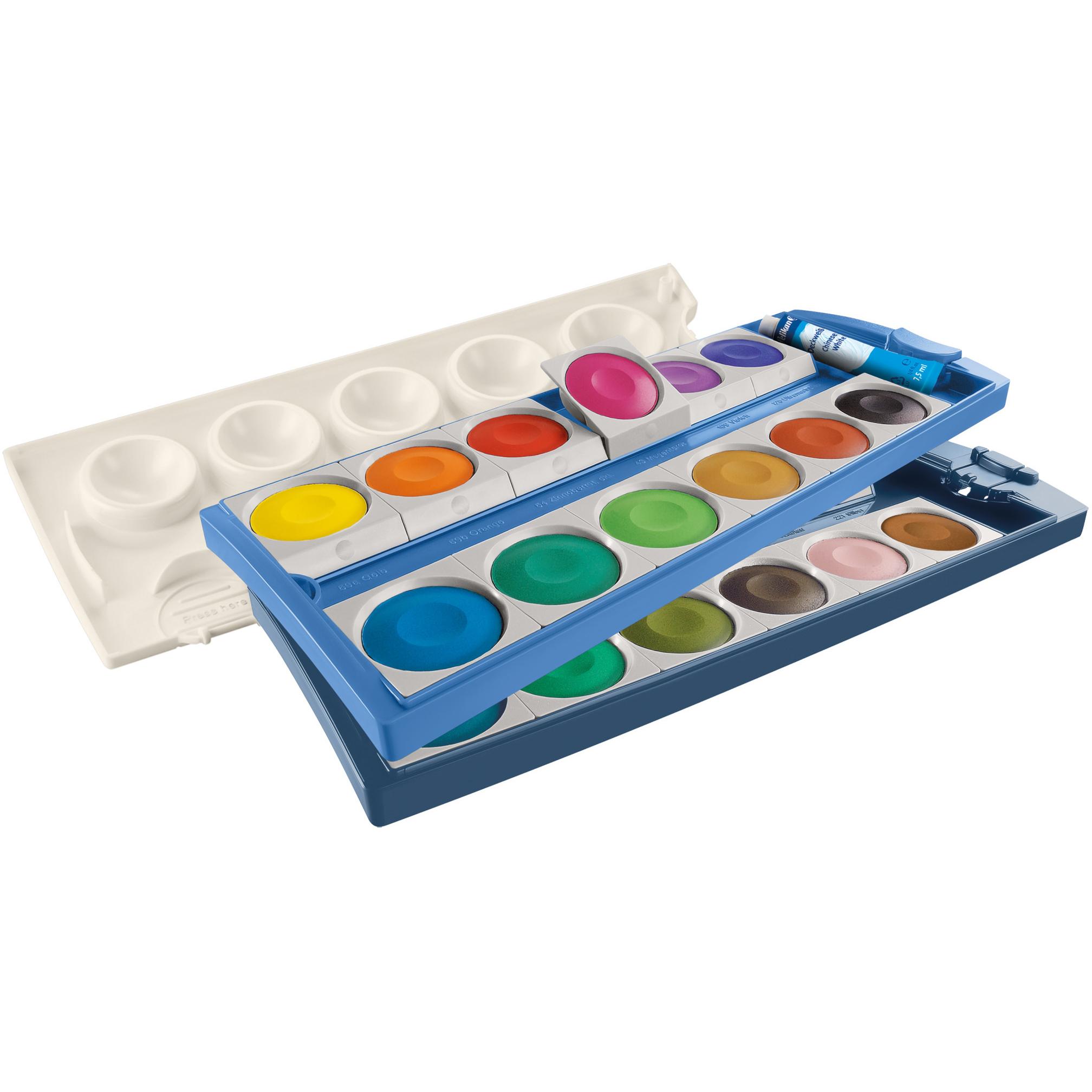 Pelikan, Künstlerfarbe + Bastelfarbe, Farbkasten 24ST K24 Eco sortiert (Mehrfarbig, 7.50 ml)