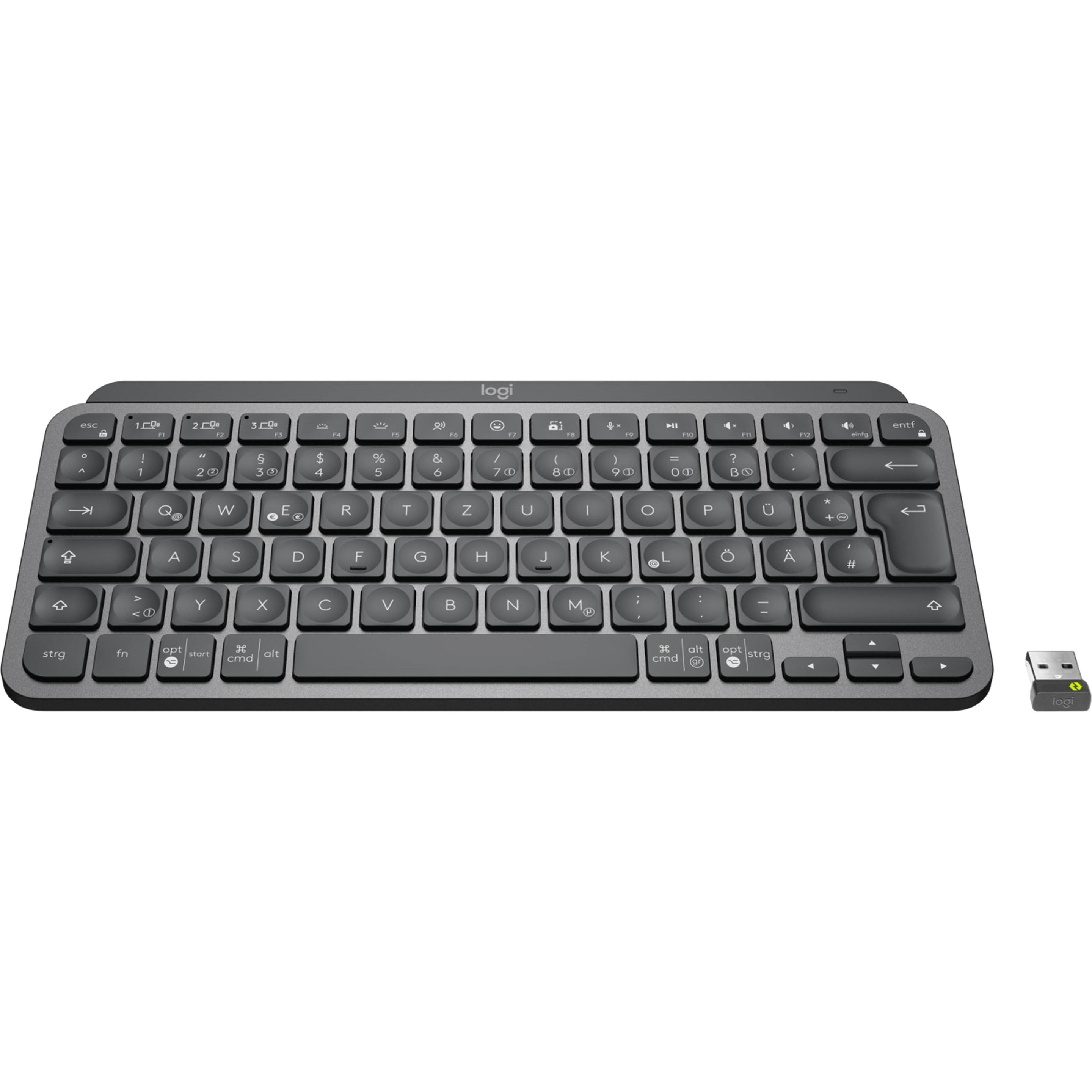 Thumbnail - Logitech MX Keys Mini for Business (DE, Kabellos), Tastatur, Grau