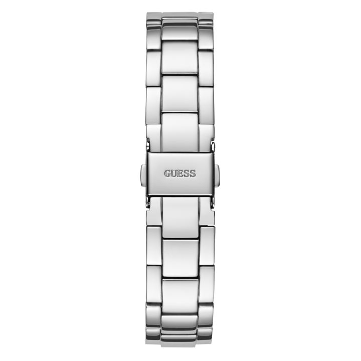 Actual product image Guess P SLV CS W/ BAGUETTE CRYS / SUN SLV DATE DL / P SLV BRCT Wristwatch (34 mm)