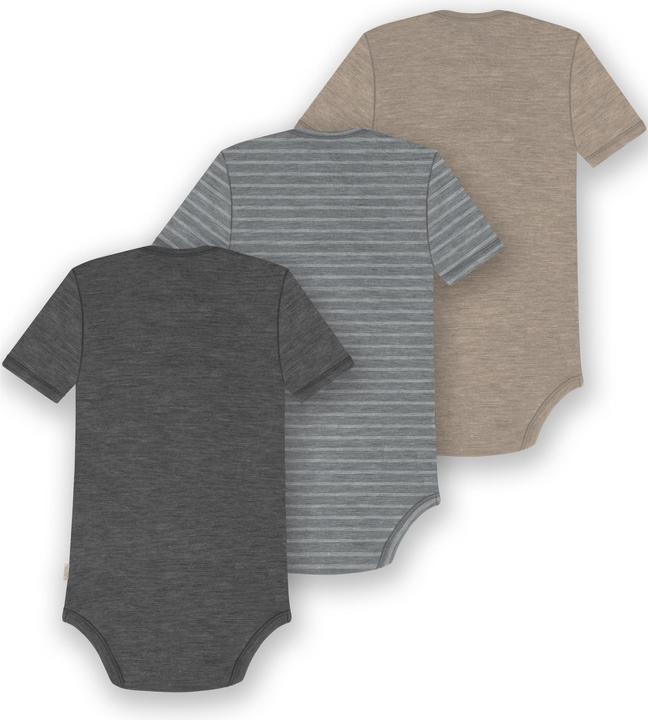 Produktbild Normani 3er Set Baby Merino Body Kurzarm „Tauranga" - 9299 (86)