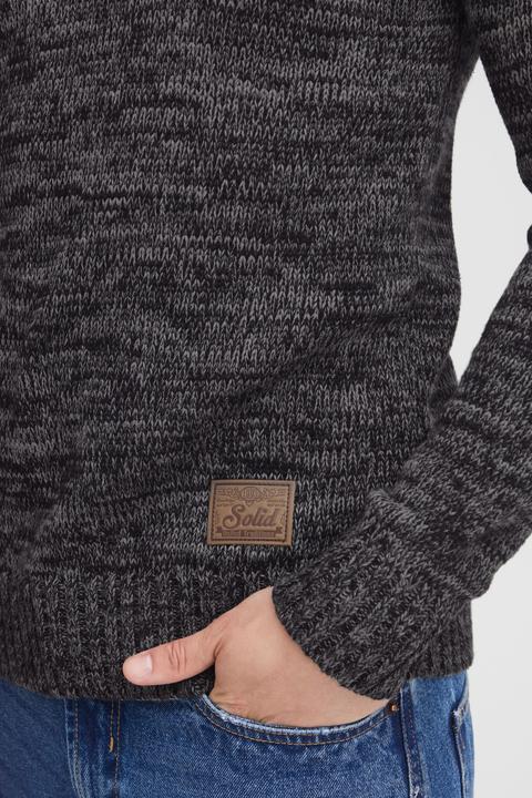Actual product image Solid Phil Men's Jumper Chunky Knit Pullover With Shawl Collar Made Of 100% Cotton (M)