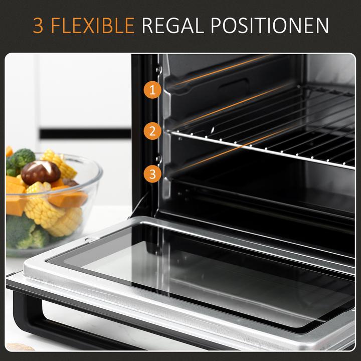 Produktbild Homcom Minibackofen Metall, Edelstahl Schwarz
