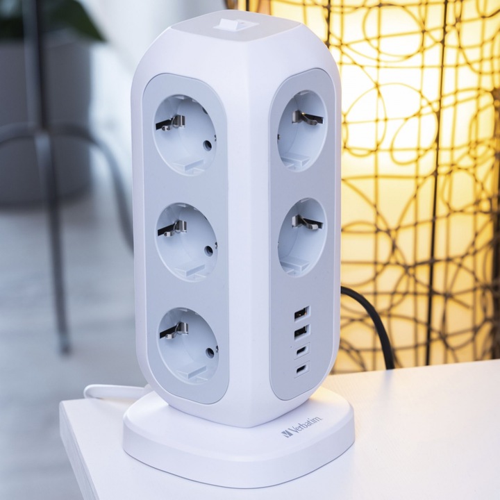 Produktbild Verbatim EU Power Tower 11 (11 x, CEE 7/4, USB-C, USB-A, 2 m)