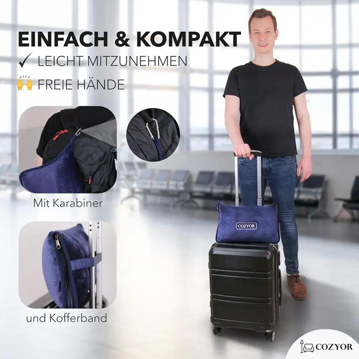 Immagine prodotto Cozyor Coperta da viaggio e cuscino da viaggio 2 in 1 per l'aereo (Cuscino per testa e collo)