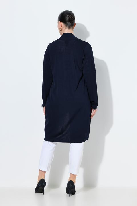 Produktbild Ulla Popken Long-Strickjacke, Stehkragen, offene Form (58, 60)