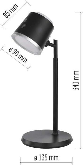 Produktbild Emos LED Schreibtischlampe ABBIE wiederaufladbar, schwarz (300 lm)