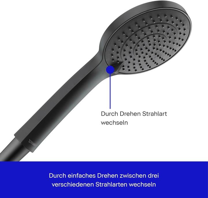Produktbild Duravit Brauseset schwarz matt (3 Strahlarten, 14 l/min)