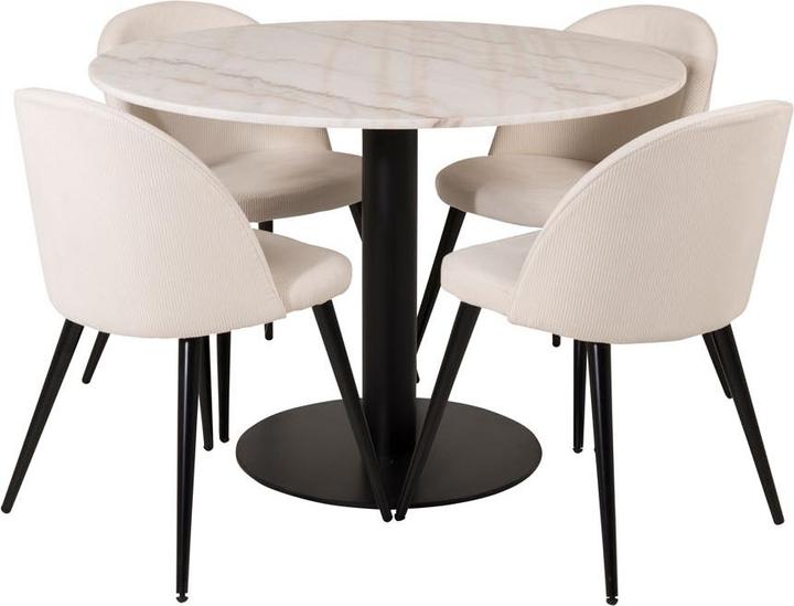 Produktbild Ebuy24 Essgruppe Estelle 78 (5-teilig) (Marmor, Stahl)