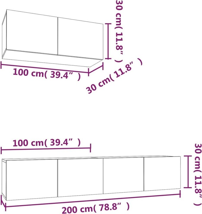 Produktbild VidaXL Rechkina (100 x 30 x 30 cm)