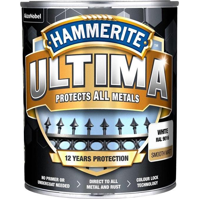 Hammerite, Künstlerfarbe + Bastelfarbe, Paint Ultima Matt White 0.7l