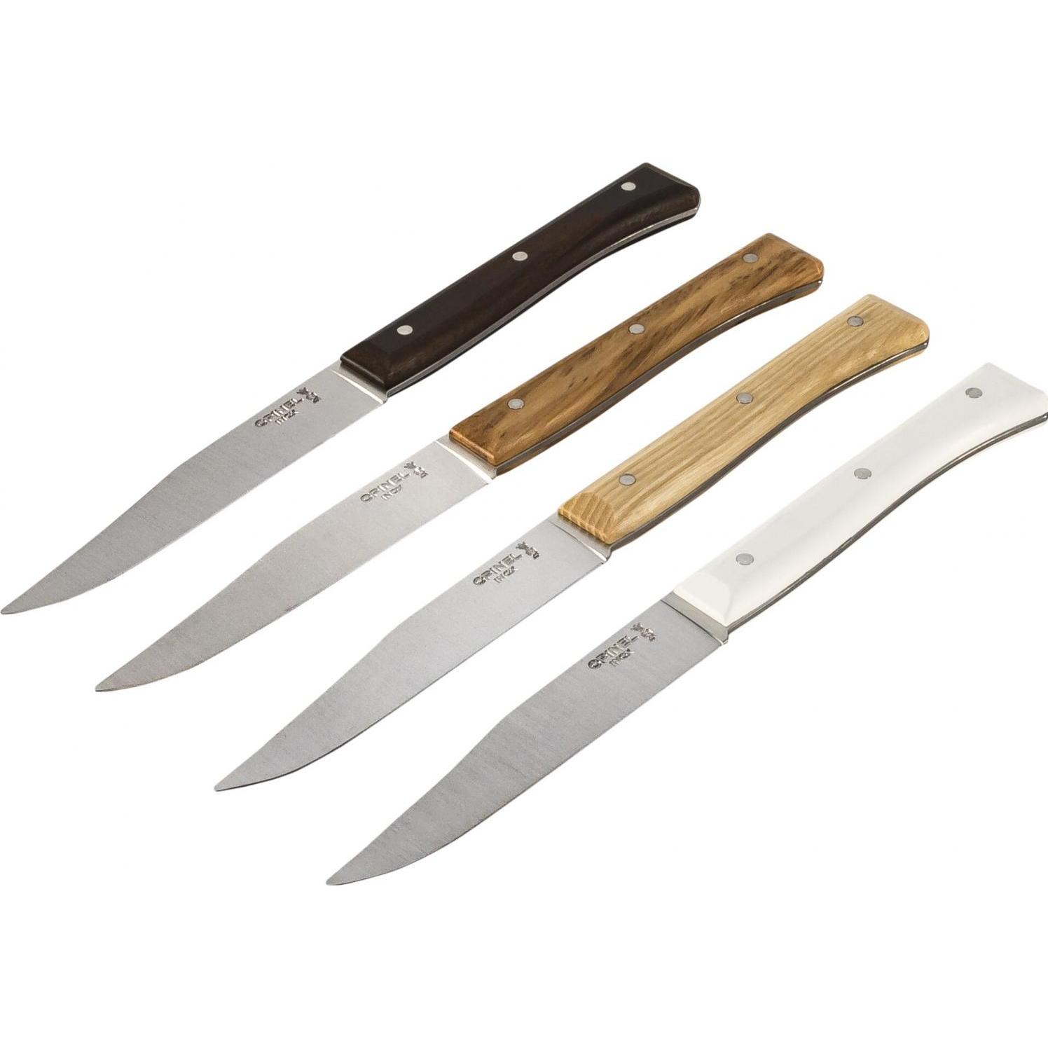 Thumbnail - Opinel Facette Mix, smooth, Box of 4, Küchenmesser, Silber, Braun