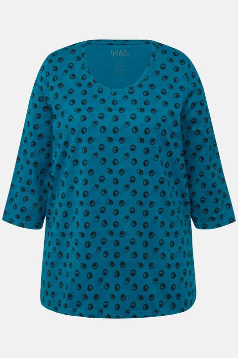 Immagine prodotto Ulla Popken Maglia a pallini dal taglio lungo e svasato con scollo a girocollo e maniche a 3/4 (68)