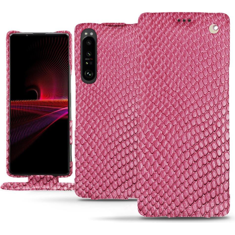 Noreve Lederschutzhülle vertikal (Sony Xperia 1 III), Smartphone Hülle, Rosa