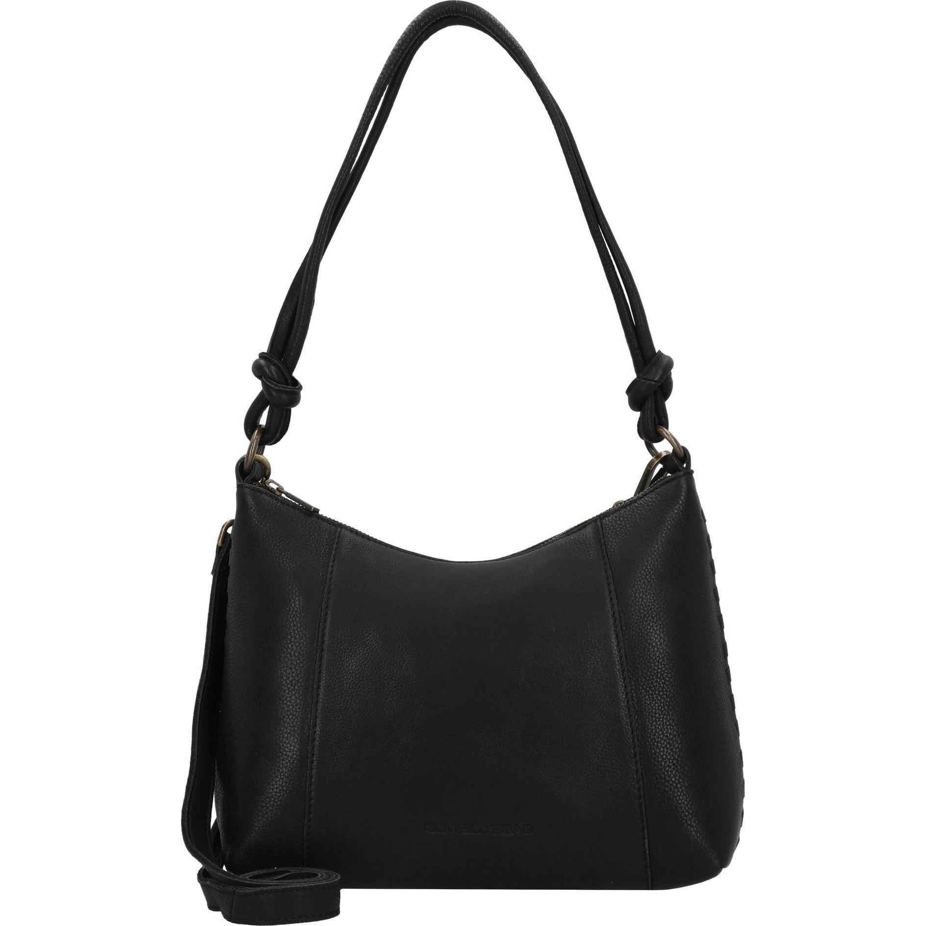 Cowboysbag, Handtasche, Hobo Silvana Schultertasche Leder 28 cm, Schwarz
