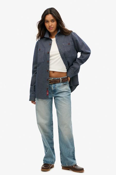 Produktbild Superdry The Merchant Store - Oversize Denim-Hemdjacke (L)
