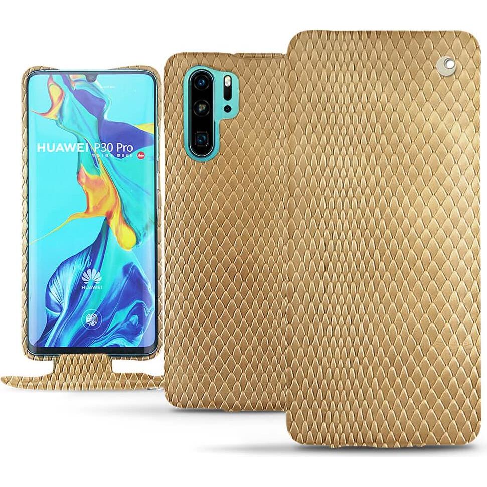 Noreve Lederschutzhülle vertikal (Huawei P30 Pro), Smartphone Hülle, Beige
