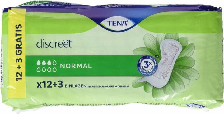 Actual product image Tena DISCREET normal incontinence compress 15 u (15x, Regular)