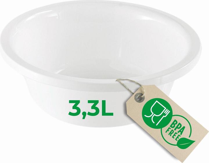 Actual product image Novaliv Spülschüssel Rund 3,3L, D28 cm, Weiss, BPA-frei Spülmaschinenfest Ideal für Küche und Camping