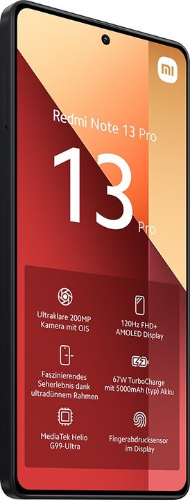 Immagine prodotto Xiaomi Redmi Note 13 Pro (512 GB, Midnight Black, 6.67", Doppia SIM Ibrida, 200 Mpx, 4G)