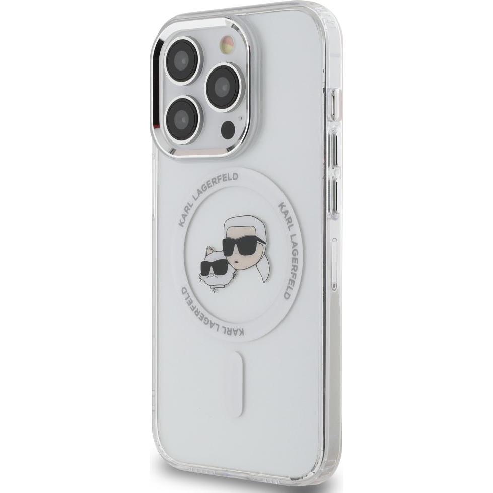 Thumbnail - Karl Lagerfeld IML K&CH Heads Metal Frame MagSafe Case for iPhone 14 Pro Transparent (Apple iPhone 14 Pro), Smartphone H...