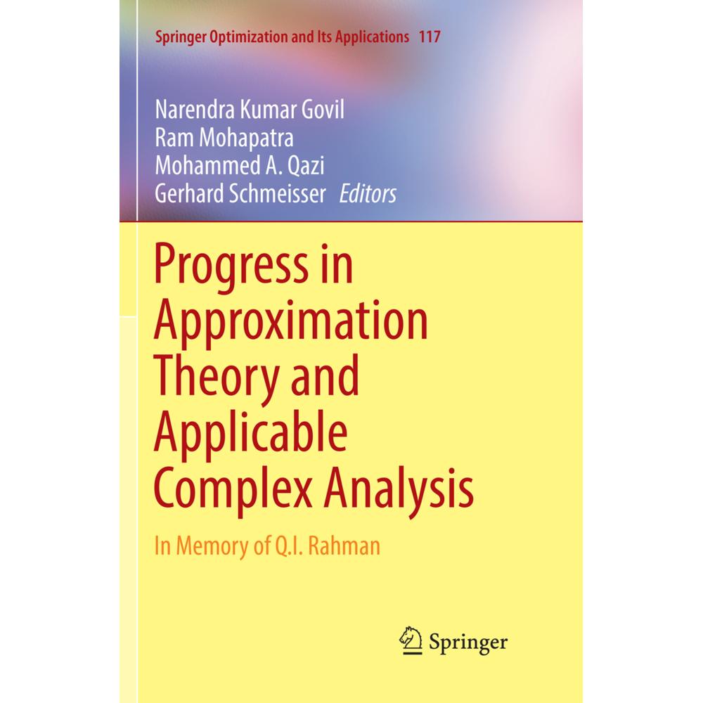 Progress in Approximation Theory and Applicable Complex Analysis, Fachbücher von Ram Mohapatra, Gerhard Schmeisser, Moha...