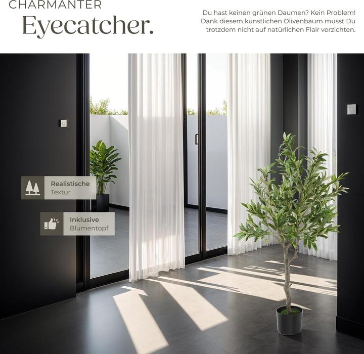 Produktbild tectake Künstlicher Olivenbaum Oleand, realistische Textur (120 cm)