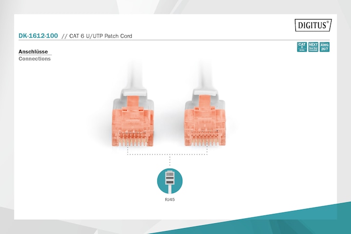 Productafbeelding Digitus Netwerkkabel (U/UTP, CAT6, 10 m)