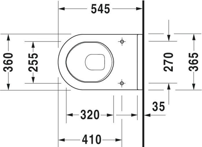 Actual product image Duravit Wall-hung WC STARCK 3 deep, 360x540mm white
