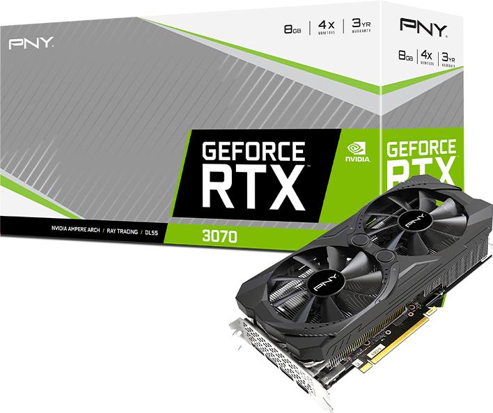 Image du produit PNY VCG30708LDFMPB Carte graphique NVIDIA GeForce RTX 3070 GDDR6 (8 Go)